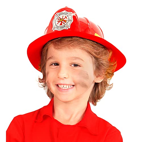 W WIDMANN MILANO Party Fashion 2869F - Feuerwehrhelm für Kinder, rot, Feuerwehrmann, Feuerwehr