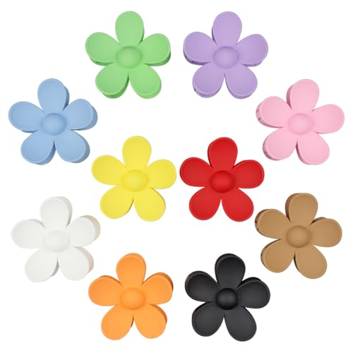 Merdia 10 PCS Hair Flower Claw Clips | Matte Jaw Flower Claw Clips for Women | Hair Clips for Thin Hair with Non Slip Strong Hold Small Hair Clips | Hair Barrettes for Women | Hair Accessories