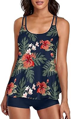 Urchics 2026 Women Two Piece Tankini Swimsuit Bathing Suits with Boy Shorts