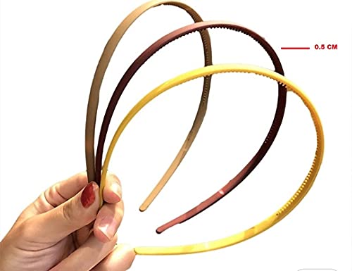 Image of HOMEMATES 12 Pcs Matte Plastic Headbands - Fancy Hair Bands with Teeth Comb Design, Non-Slip and Comfortable Hair Accessories for Women and Girls (Multicolor 2)