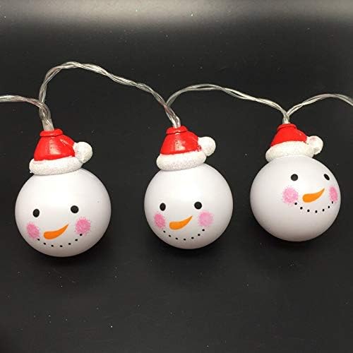 20 LED Snowman String Light Warm White Fairy Lights for Gardens Home Wedding Xmas Party Indoor Outdoor Decoration, Battery Operated