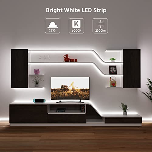 LE Striscia LED 5m 300 LED SMD 2835 Bianco Diurno 6000K, 16W 2300LM Luce Nastro Luminoso Flessibile, Strisce LED 12V per Illuminazione Domestica, Magazzino, Negozio, ecc.