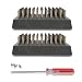 BBQ-AID 2-Pack Wire Grill Brush Replacement Heads, Grill Cleaning Bristle Brush - Screwdriver Included, for 2024 Model Grill Brush and Scraper. No Scratch Cleaning for Any Grill: Char Broil & Ceramic