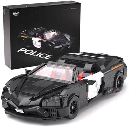 Nifeliz Police Car Building Set, 1:14 Scale Collectible Building Toy for Adults, Home or Office Décor, Ideal for Sports Car Enthusiasts (1175PCS, NF10288)