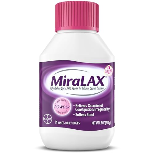 Image of MiraLAX Laxative Powder, Gentle Constipation Relief, PEG 3350, Physician Recommended, No Harsh Side Effects, 14 Dose