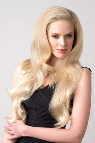 Demi-perruque blonde Suki #613T24 aux boucles souples pour un volume 3/4 naturel