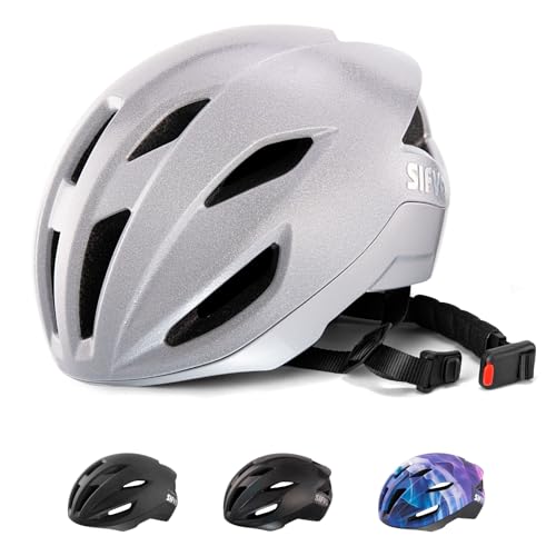 Adult Bike Helmet, SIFVO Road Bike Helmet Adjustable 55-58cm, Magnetic Buckle Lightweight Cycle Helmet for Men and Women Commuting Cycling Scooter Helmet