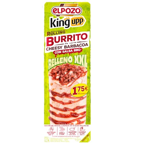 ElPozo King Upp Rolling Burrito con salsa BBQ