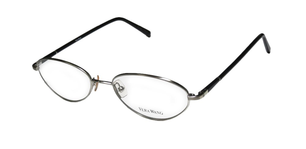 Vera WangVera Wang V110 For Ladies/Young Women/Girls Cats Eyes Shape Style Adjustable Nose Pads Must Have Eyeglasses/Glasses (51-17-140, Chrome/Black)