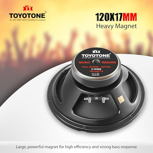 Image of TOYOTONE 10-Inch Full Range Speaker, Dual Cone, 150W RMS, 8 Ohm, Copper Voice Coil, 120x17mm Heavy Magnet - Hi-Fi Audio for Home & Car