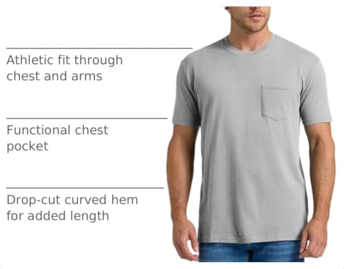 True Classic Mens T-Shirts – Curved Hem, Heather Gray, 2XL - image 4