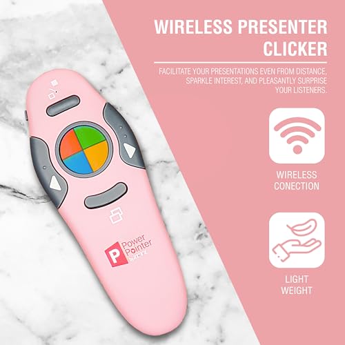 Clicker de apresentação PowerPoint, controle remoto de apresentador sem fio USB com ponteiro Lazer,
