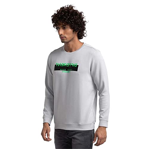 Image of Spykar Men's Cotton Round Neck Sweatshirt