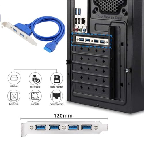 Image of Chenyang 2P USB 3.0 Female Mount Panel to Motherboard 20Pin Cable with PCI Bracket