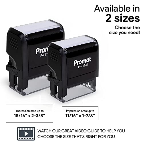 Promot Self Inking Personalized Stamp - Up To 4 Lines Of Personalized Text, Custom Address Stamp, Office Stamps, Customized Stamp, Custom Stamps Self Inking With Easy To Change Ink Cartridge (Large) #TOP2
