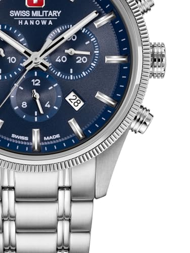 Image of Swiss Military Hanowa SMWGI0003104 - Swiss Made Round Blue Chronograph - Watch for Men
