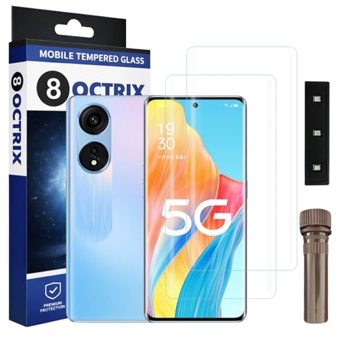 Image of Curved UV Tempered Glass Screen Protector for Oppo A1 Pro | Transparent | Pack of 2 | Full Screen Coverage with UV Installation Kit