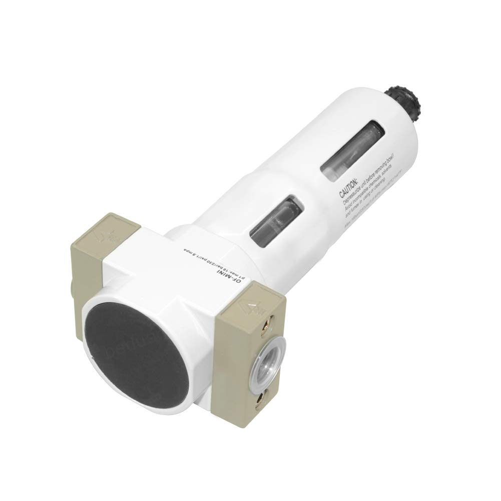 Beduan 1,27 cm Luft-Inline-Druckpartikelfilter, Feuchtigkeits-Wasserfangfilter mit sichtbarer Schüssel, halbautomatischer Ablauf (MIDI)