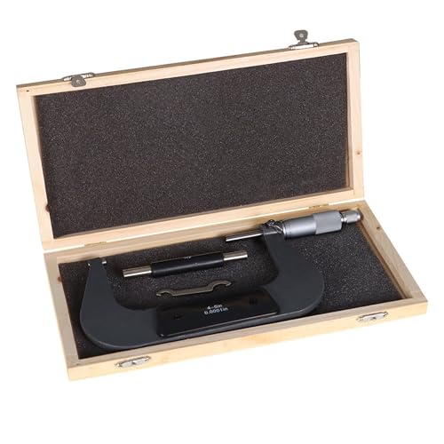 Thomletha U-Type 4-5 inch Precision OD Micrometer 0.0001 inch Accuracy with Plastic Case for Accurate Work