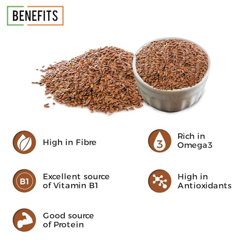 Image of Chef Urbano Flax Seeds 300 GMS Pack of 2 | Alsi Seed | Raw and Natural | Immunity Booster | Rich in Protein and Fiber | Seeds for Eating | Diet Food