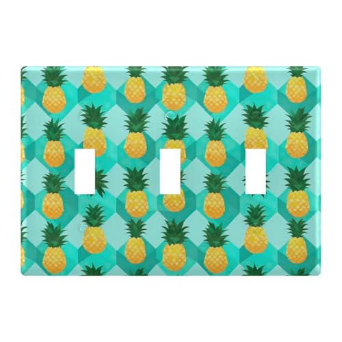 Light Switch Cover Pineapple Wall Plates for Electrical Outlets 3 Gang 202a8700