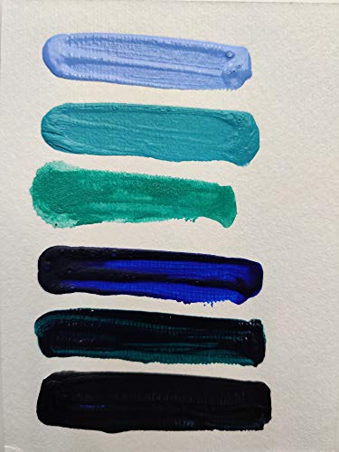 Image of BRUSTRO Professional Artists Fluid Acrylic 20 ml Beyond The Blues set of 6 with Pouring Medium 200 ml