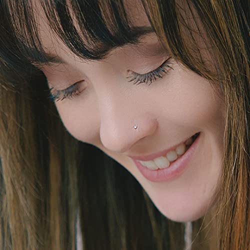 Freshtrends 1.5Mm (0.015 Ct. Tw) Diamond 14K White Gold Nose Ring Bone - 20G #TOP3