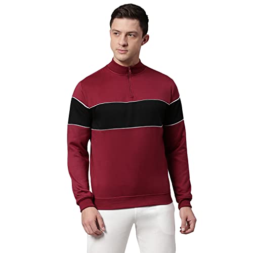 Image of Dennis Lingo Men's Poly Cotton Sweatshirt - High Neck, Full Sleeves and Regular Fit, Casual Winter Wear for Men