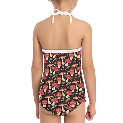 Image of Pinupub Girls One Piece Swimsuit Off Shoulder Halter Neck Cute Fashion Hawaiian Tropical Bathing Suit