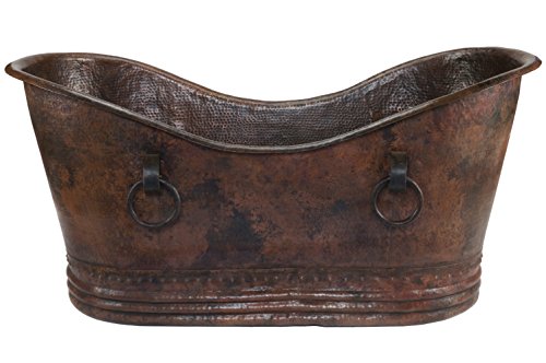 Premier Copper Products Btdr72Db Handmade 72-Inch Hammered Copper Double Slipper Bathtub #TOP1