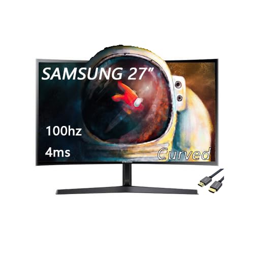 Samsung 27" S3 Series Curved Computer Monitor, LED, 100Hz, 4ms, AMD FreeSync, HDMI, 1920x1080, Black, with HDMI Cable