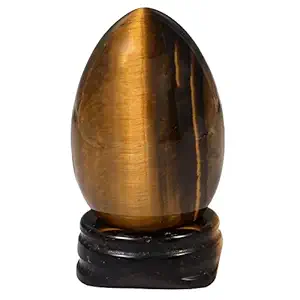 Amogeeli Healing Crystal Egg Sphere Figurine with Stone Stand, Egg-Shaped Stone Sculpture for Home Decor