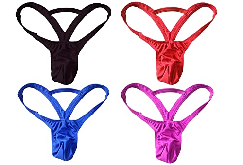 Men's Stretchy Low Waist G String Thongs Bikini Inverted Hollow Out Underwear Swimwear Panties