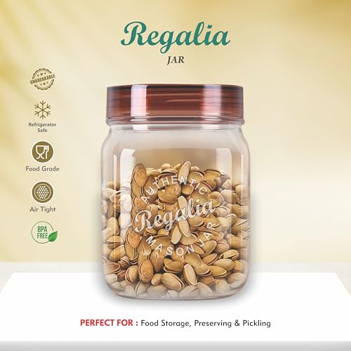 Image of Java Regalia Plastic Storage Jar and Container Set, Airtight & BPA Free Containers for Kitchen Storage, Grocery Kitchen Container Stoarge, Multipurpose Transparent Jar, 2500 ML Each, Set of 1