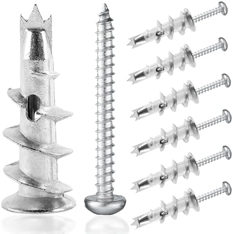 Rigipsdübel, 50 Stück Selbstbohrender Gipskartondübel, Metall mit Schrauben Dübel, Rigipsdübel Selbsterblockdauger Hohlraumdübel Schrauben Zur Befestigung In Beton, Stein, Ziegeln, Gipsbauplatten Uvm