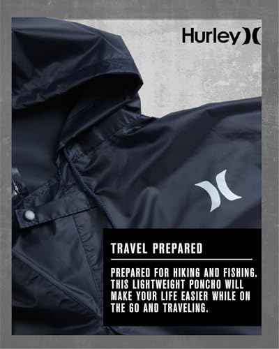 Hurley Ponchos Adult - Waterproof Rain Ponchos for Adults, Lightweight Packable Rain Poncho for Hiking, Camping & Emergency3