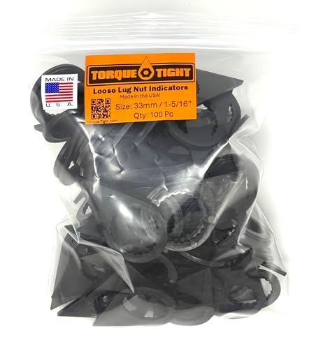Image of 33mm Loose Lug Nut Indicators (Black) - Visual Safety Markers for Class 6-8 Trucks - Made in USA - 100-Pack