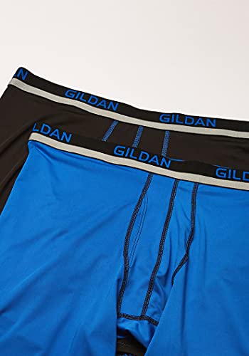 Gildan Men's Long Leg Stretch Polyester Athletic Boxer Briefs, 2-Pack2