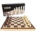 Premium Wooden Chess Set, 15.7 Inche Chess Board Game Set for Adults - Folding Board - Pieces Storage Slots, Handmade Portable Travel Chess Game - Beginner Chess Set for Kids, 6 up Age