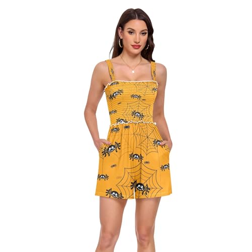 Combinaison Halloween courte et barboteuse femme vacances d'été orange