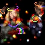 Glow Sticks Party Pack 8"-50, Light up Bracelets & Necklaces Accessories for Kids, Neon Glow in the Dark Valentines Day Party Favor Supplies Decoration for Birthday Camping Wedding Dance Parade - Image 5