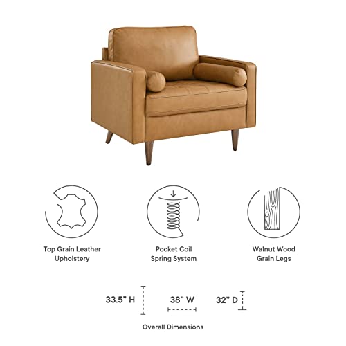 Modway Valour Leather Tufted Accent Armchair In Tan #TOP6
