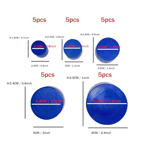HLIWS 25 Pieces of 5 Sizes Round Plastic End Caps, Plastic Pipe Caps, Chair Leg Covers, Suitable for Filling Hiding - Image 2