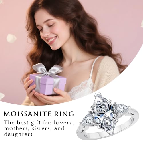 Moissanite Engagement Rings Set 2CT-4CT 925 Sterling Silver/10K Gold Anniversary Promise Diamond Ring Customizable Gold Rose Gold Women Jewelry Gifts for Mother Wife4