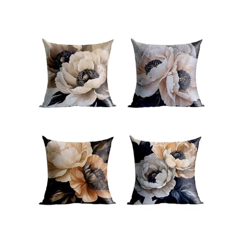 Blanco Funda Cojin 35 x 35CM Juego de 4 Cuadrado Impermeable Funda Almohada Planta para Terraza Exterior Sofa Cama, Cushion Covers con Cremallera Invisible para Cojines Sofa Decoracion Hogar XTBZ05995