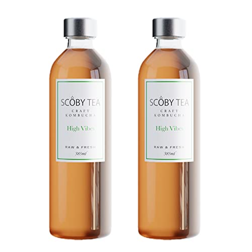 【2本セット】無添加 コンブチャ フレーバー:ハイバイブス 385ml 非加熱 無濾過 ブリュワーによるハンドメイド |SCOBY TEA