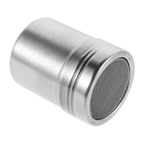 FUNOMOCYA Stainless Sifter Shaker for Powder Condiment Spice Versatile Kitchen Tool for Coffee Cocoa and Seasoning Sprinkling Silver Finish