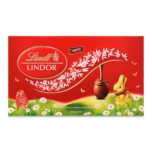 Lindt Schokolade | LINDOR Eierkarton | 168g | 6 zartschmelzende LINDOR Vollmilch-Schokoladeneier im dekorativen Eierkarton | Osterschokolade | Perfektes Oster-Geschenk für Familie & Freunde