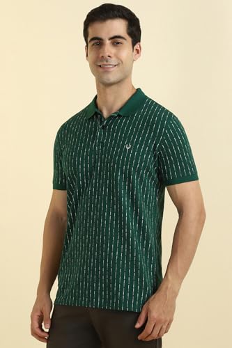 Image of Allen Solly Men's Polo T-Shirt | All-Over Print | Regular Fit | Cotton Comfort Feel | Smart Casual Wear