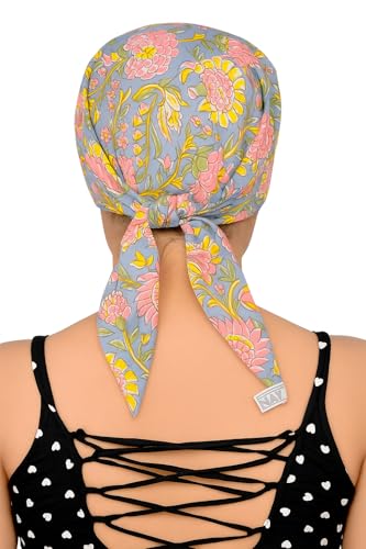 Image of Pure Cotton Double Layer Head Scarves Hair Wrap Cap, Adjustable Free Size Head Cover for Women, Girls, Under Helmet Cover